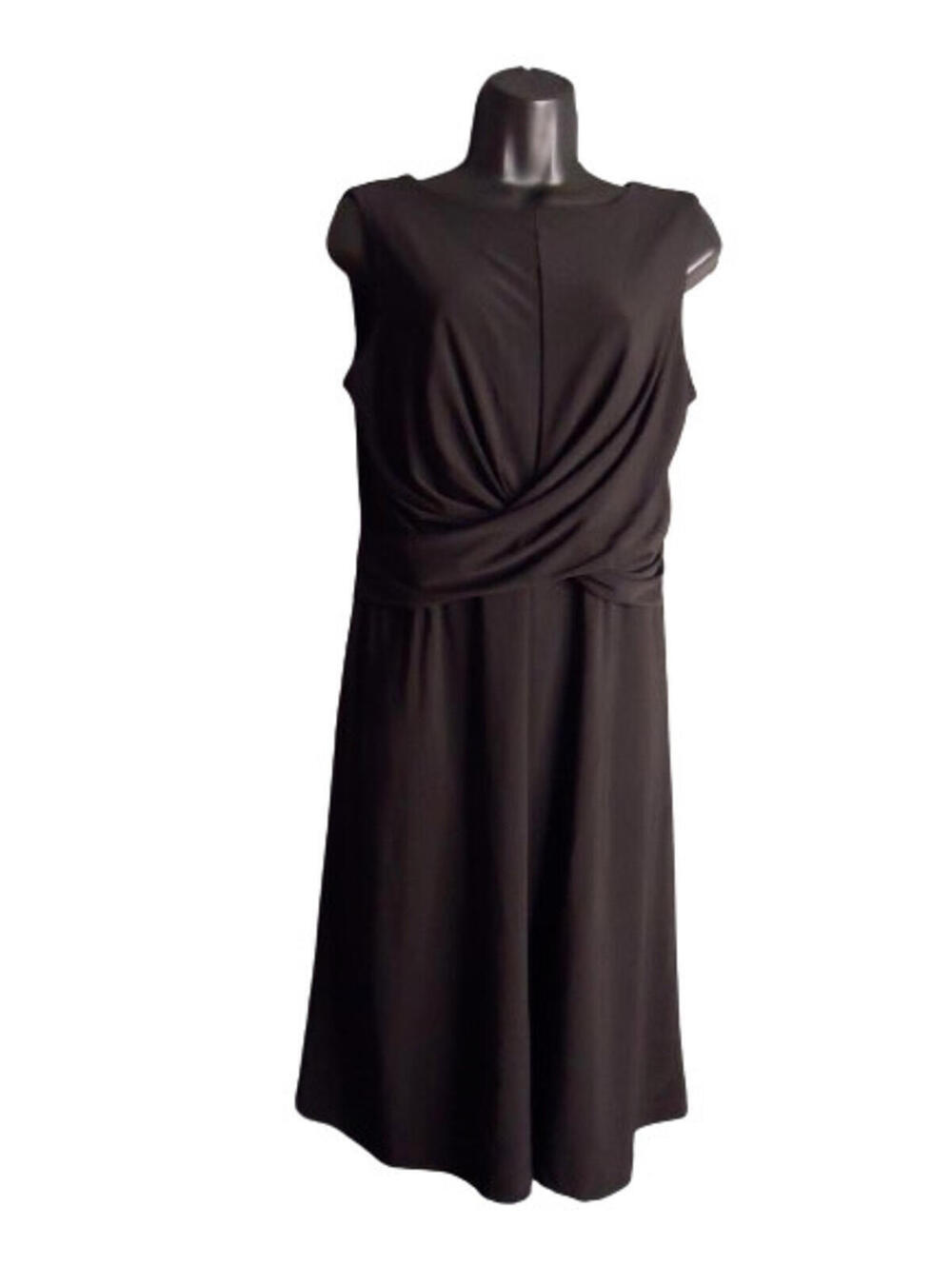 Dress Barn Fit & Flare Little Black Dress Womens Size 12 No Sleeve Midi